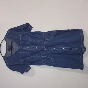 Gloria Vanderbilt Jeans Denim Overall Petite Dress Blue Size PM 100% Cotton NWT
